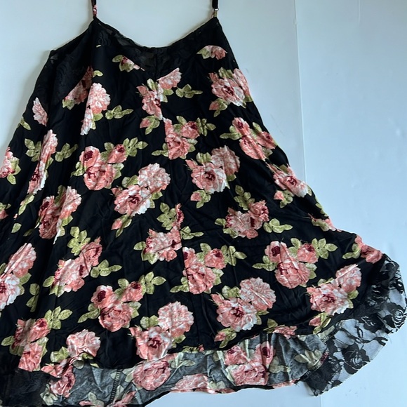Rue21 Black, Pink, Green, White, Lace Insert Floral Slip Dress Size Large - Picture 6 of 9